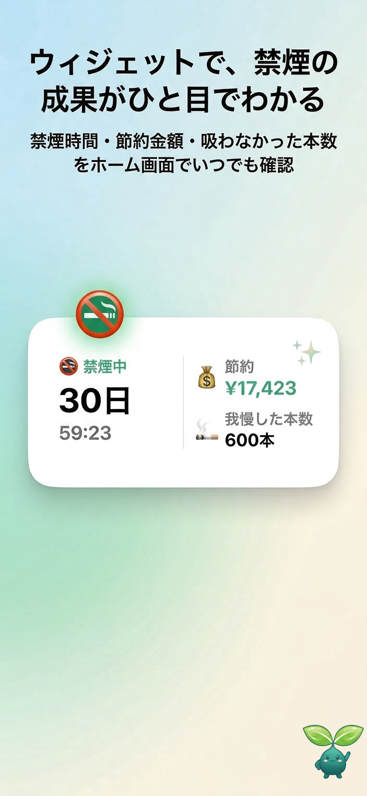 ウィジェットで、ホーム画面から確認